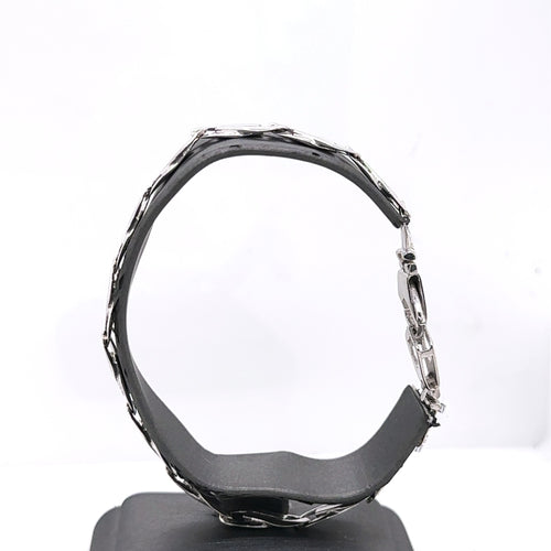 14k White Gold Fancy Men's Chain Bracelet, 35.9g, 8", S107659