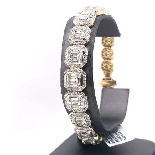 14k Yellow Gold 10.00CT Baguette Diamond Tennis Bracelet, 8", S107666