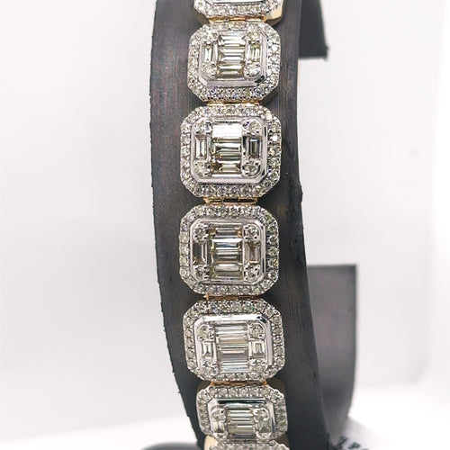 14k Yellow Gold 10.00CT Baguette Diamond Tennis Bracelet, 8", S107666