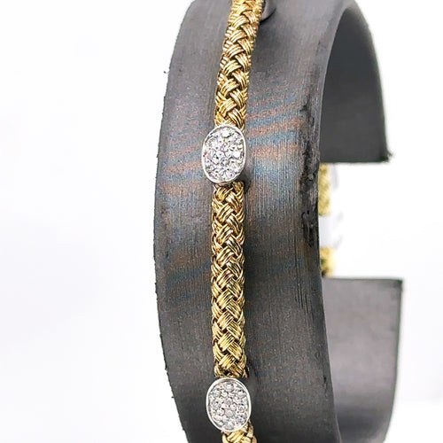 14k Yellow Gold 0.35CT Diamond Ladies Flexing Link Bracelet, 7", 8.6g, S106401