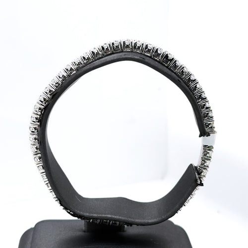 14k White Gold 4.90CT Diamond Ladies Stretched Bangle Bracelet, 18.21g, S107690