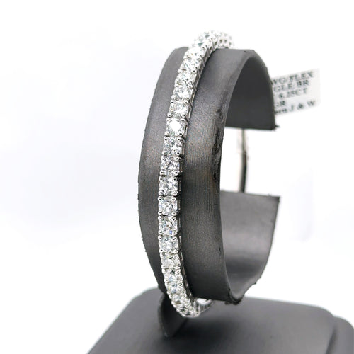 14k White Gold 5.75CT Diamond Flexible bangle Bracelet, 16.9g, S107682