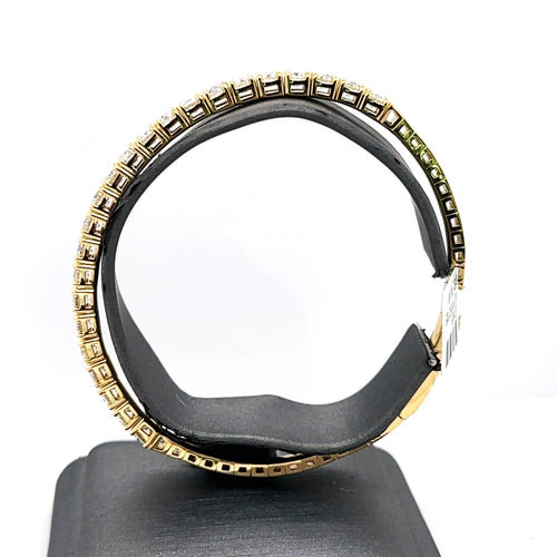 14k Yellow Gold 5.75CT Diamond Flexible Bangle Bracelet, 17g, S107683