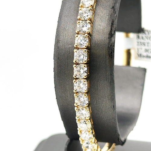 14k Yellow Gold 5.75CT Diamond Flexible Bangle Bracelet, 17g, S107683
