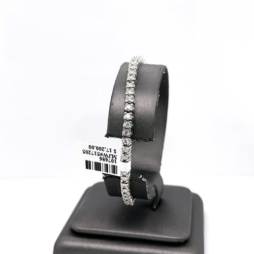 14k White Gold 3.25CT Diamond Ladies Stretched Bangle Bracelet, 8.4g, S107686