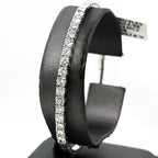 14k White Gold 2.65CT Diamond Bangle Flexible Bracelet, 13.3g, S107684