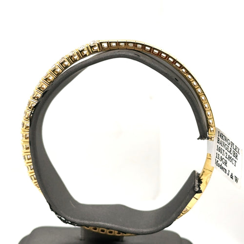 14k Yellow Gold 2.65CT Diamond Ladies Flexible Bangle Bracelet, 13.9g, S107685