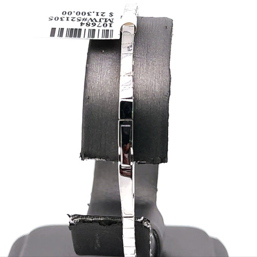 14k White Gold 2.65CT Diamond Bangle Flexible Bracelet, 13.3g, S107684