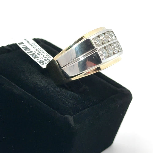 14k White Gold 2.00 CT Diamond Men's Wedding Band, 21g, Size 11.5, S107707