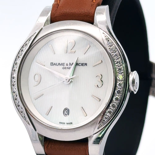 Baume & Mercier QUARTZ WATCH, stainless steel - 31MM- diamond bezel preowned
