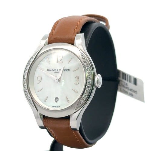 Baume & Mercier QUARTZ WATCH, stainless steel - 31MM- diamond bezel preowned