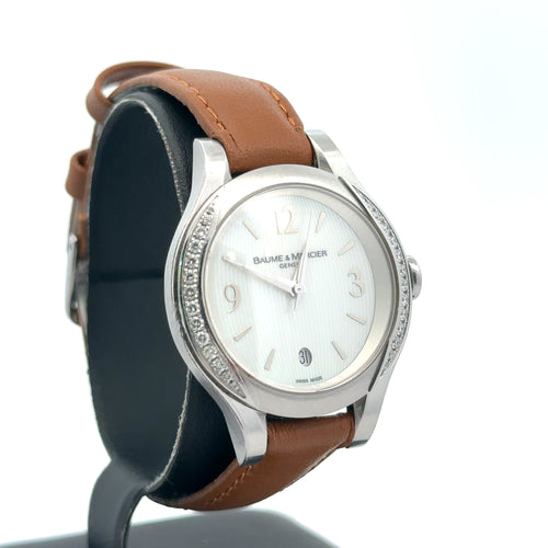 Baume & Mercier QUARTZ WATCH, stainless steel - 31MM- diamond bezel preowned