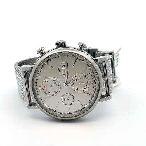IWC Portofino Chrono Automatic 42 mm Watch - Silver Dial IW391009 Pre Owned