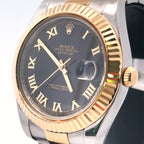 Pre-Owned Rolex Datejust 41mm 2 tone 18k Yellow Gold Watch 116333, Fluted bezel