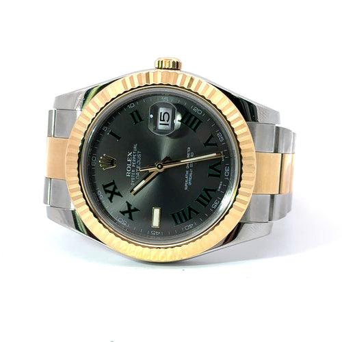 Pre-Owned Rolex Datejust Wimbledon 41mm 2 tone 18k Yellow Gold Watch 116333, Fluted bezel Philadelphia