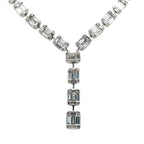 14k White Gold 7.00Ct Baguette Diamond Tennis Necklace, 23g, 17" S107736