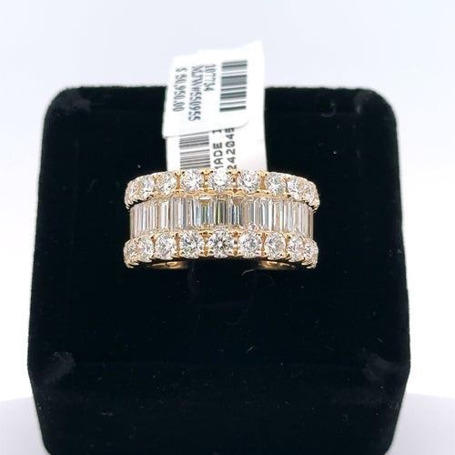 14k Yellow Gold 6.50CT Emerald Diamond Mens Wedding Band 13.2g Size 10.5 S107735