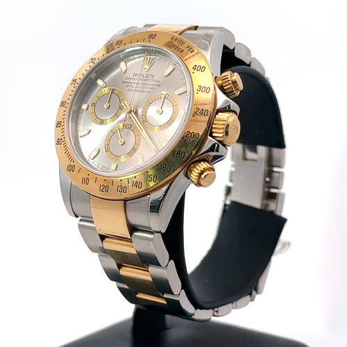 Pre-Owned Rolex Daytona 40mm 2 tone 18k Yellow Gold Watch 116523, 18k Gold Bezel
