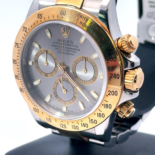 Pre-Owned Rolex Daytona 40mm 2 tone 18k Yellow Gold Watch 116523, 18k Gold Bezel
