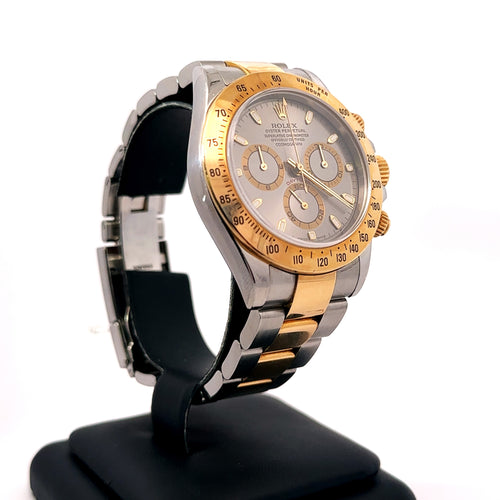 Pre-Owned Rolex Daytona 40mm 2 tone 18k Yellow Gold Watch 116523, 18k Gold Bezel
