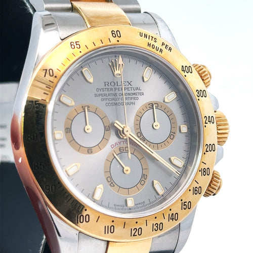 Pre-Owned Rolex Daytona 40mm 2 tone 18k Yellow Gold Watch 116523, 18k Gold Bezel