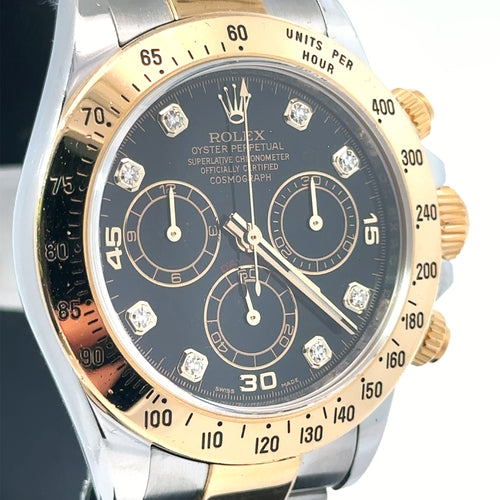 Pre-Owned Rolex Daytona 40mm 2 tone 18k Yellow Gold Watch 116523, 18k Gold Bezel