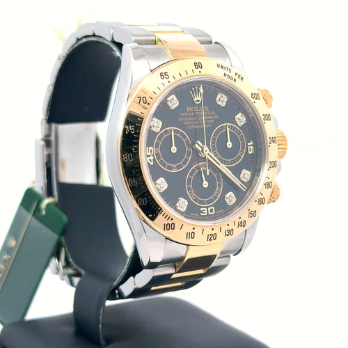 Pre-Owned Rolex Daytona 40mm 2 tone 18k Yellow Gold Watch 116523, 18k Gold Bezel