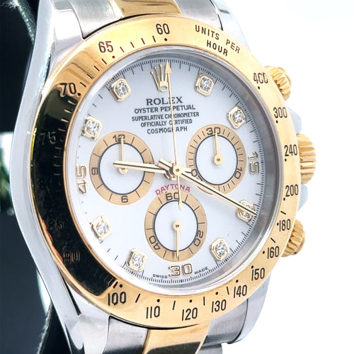 Pre-Owned Rolex Daytona 40mm 2 tone 18k Yellow Gold Watch 116523, 18k Gold Bezel