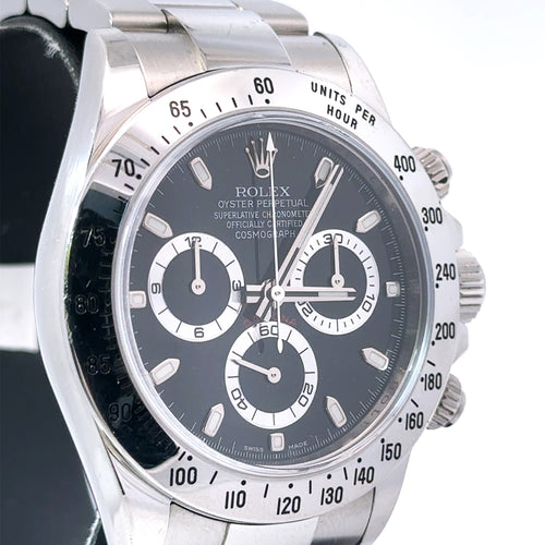 Pre-Owned Rolex Daytona 40mm Stainless Steel Watch 116520, Black Dial, S107340 Philadelphia