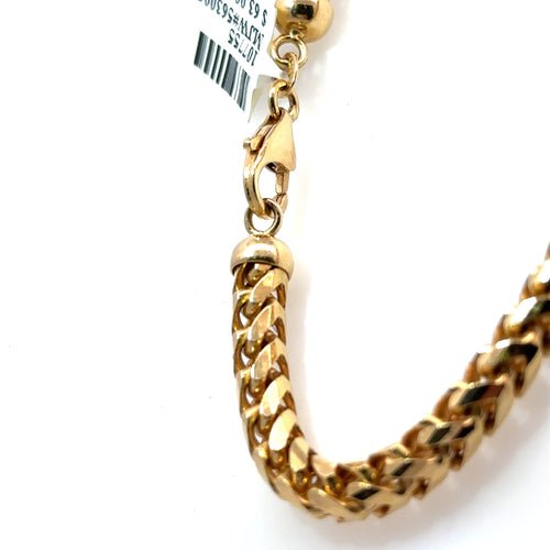 18k Yellow Gold Mens Franco Chain Necklace, 115.9G, 25' , S107755