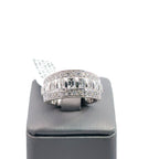 14k White Gold 3.25CT Emerald Diamond Wedding Band 10.3g Size 10 S107764