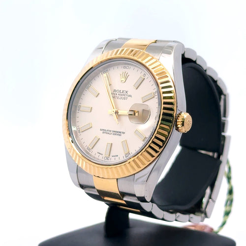 Pre-Owned Rolex Datejust II 41mm 2 tone 18k Yellow Gold Watch 116333, Fluted bezel