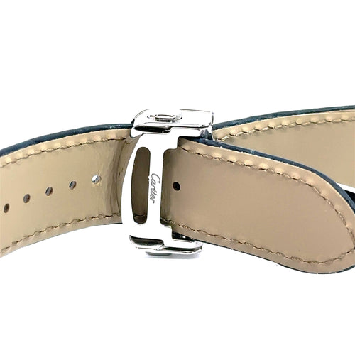 Cartier Watch Strap 23mm Navy Blue Alligator Leather Straps And 18mm Clasp