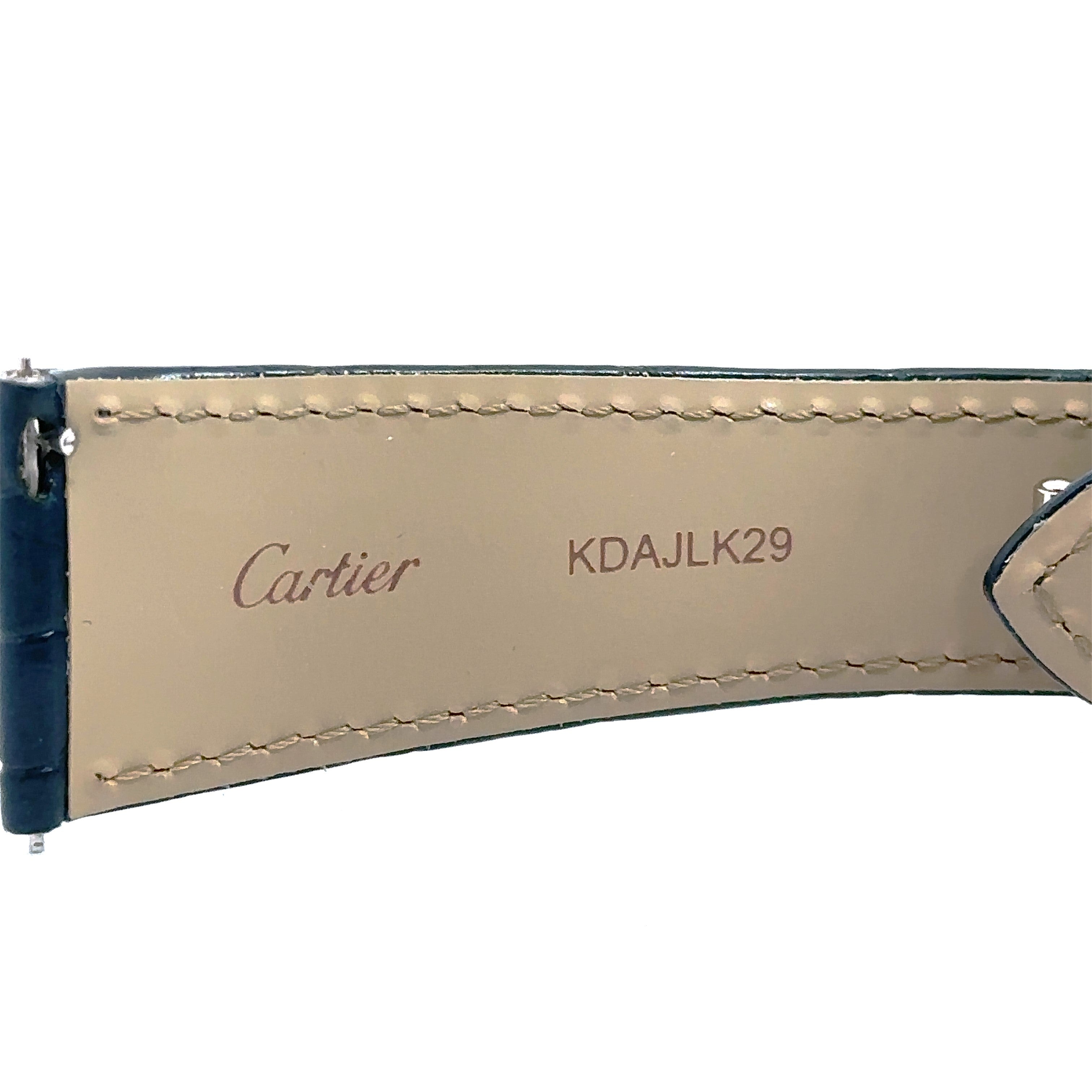Cartier Watch Strap 23mm Navy Blue Alligator Leather Straps And 18mm C