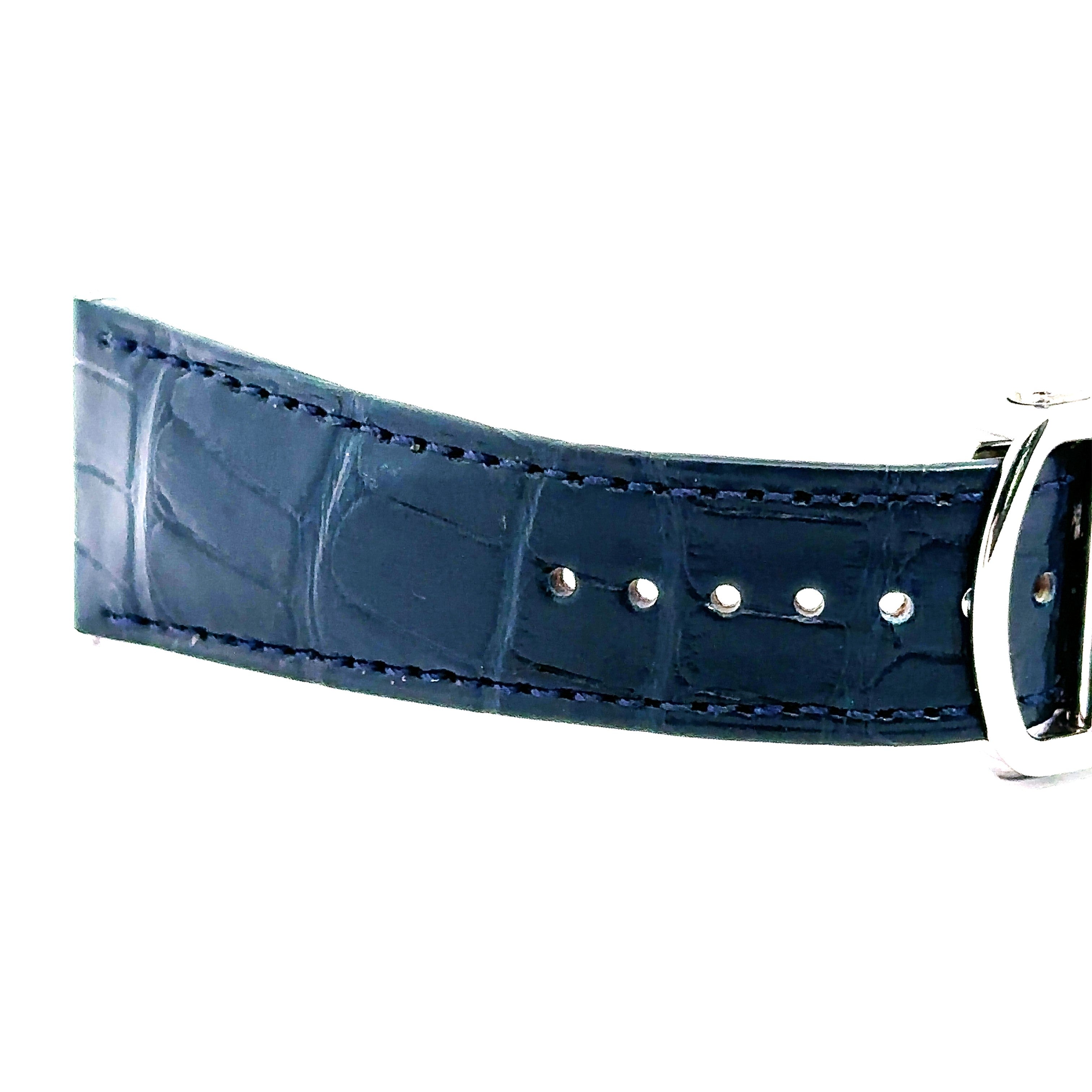 Cartier Watch Strap 23mm Navy Blue Alligator Leather Straps And 18mm C