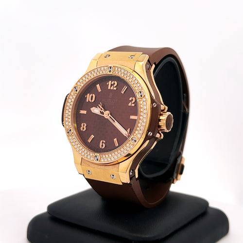 Hublot Big Bang Quartz 18k Gold Cappuccino 38mm Ladies Watch 361.PC.3380.RC.1104