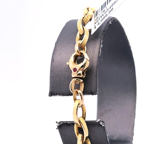 18k Yellow Gold Ladies Charm Style Italian Bracelet, 7", 8.0g, S107787