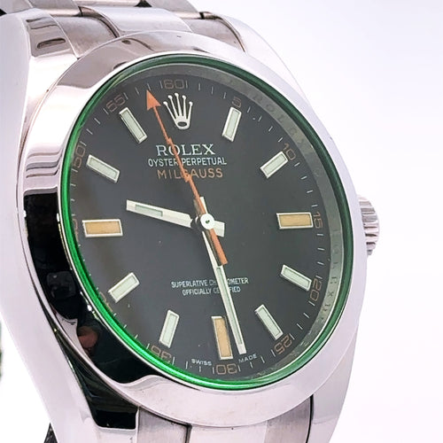 Pre-Owned Rolex Rolex Milgauss Stainless Steel Black Dial, 40mm 116400GV