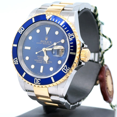 Pre-Owned Rolex Submariner Date 40mm 2 Tone Watch 16613 18k Yellow Gold S107506