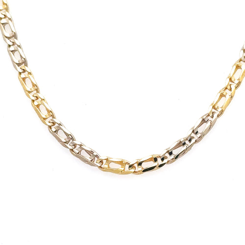 18K Yellow & white Gold ladies Fancy Link Chain Necklace, 16G, 24' S107796