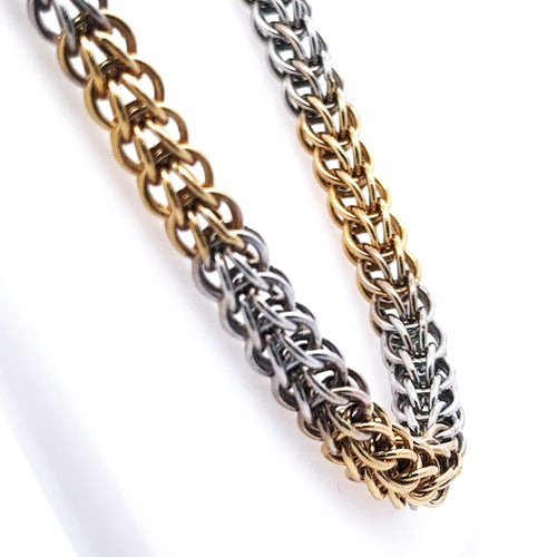 Unoaerre 18K Two-tone Gold ladies Fancy Choker Necklace, 36.9G,  18'  S107795