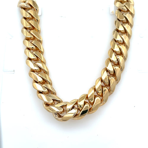 10k Yellow Gold Miami Cuban Link Chain necklace, 30", 402.6g, 15mm, S107809