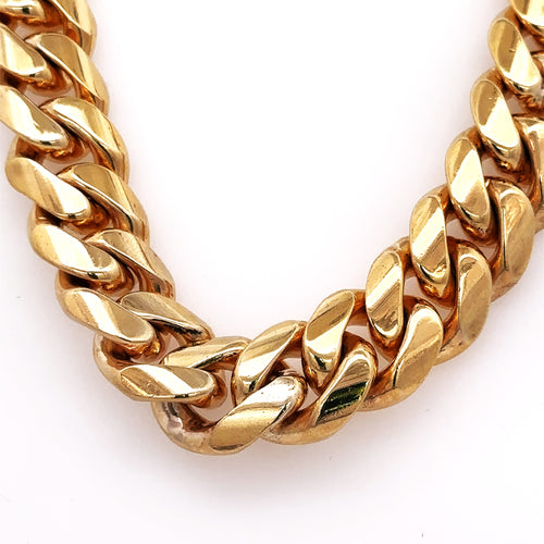 10k Yellow Gold Miami Cuban Link Chain necklace, 30", 402.6g, 15mm, S107809