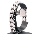 14k White Gold Men's Cuban Link Bracelet, 9", 152.8g, 15.5mm S107606