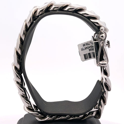 14k White Gold Men's Cuban Link Bracelet, 9", 152.8g, 15.5mm S107606