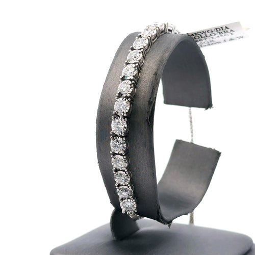 14k White Gold 2.25CT Diamond Bolo Bracelet, 9.5g, S107828