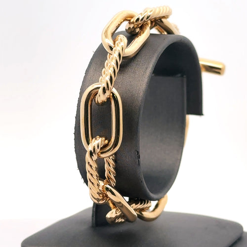David Yurman Madison 18k yellow Gold toggle Chain  Bracelet 11mm  7"