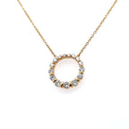 18k Yellow Gold 0.50 CT Ladies Diamond circle pendant Necklace, 3.6g, S16045