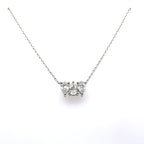 14k White Gold 1.05 CT Tri pear Shape Diamond Pendant Necklace, 2.6g, S16047