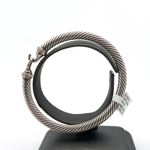 David Yurman silver & Diamond Cable Classic Cuff Bracelet, 29.5Gm